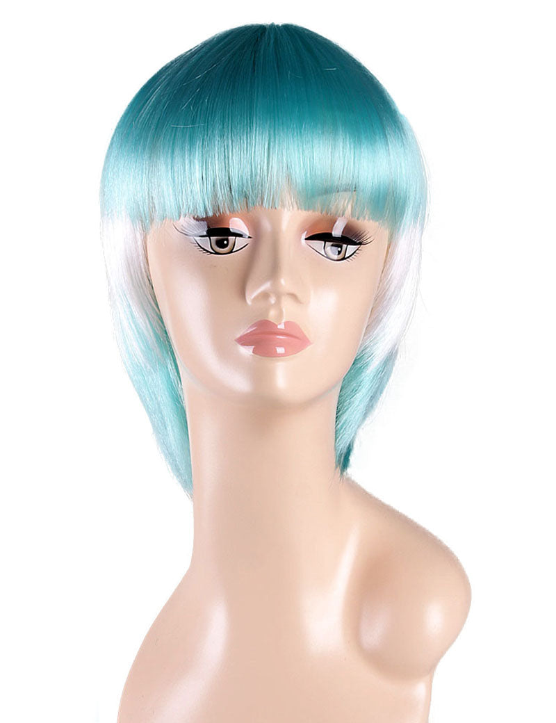 ハロウィンパーティープレミアムレディース Flag-002 ボブウィッグ マルチカラー ファンシーキャラクターファッションウィッグ ソフト合成繊維