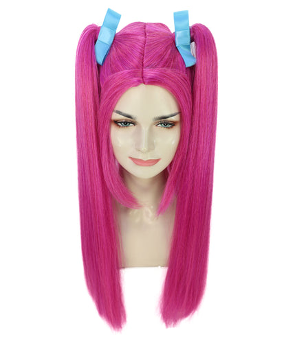 Wigs2you H-6942-PK 大人用 レディース K-pop デーモンハンター ウィッグ ロング ストレート マルチカラー ウィッグ | ハロウィンウィッグ | 未来的なポップスター戦士風