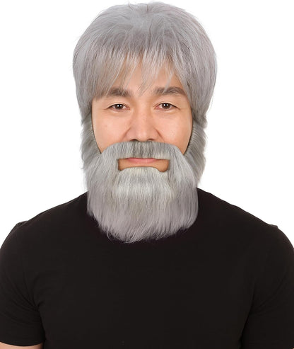 Wigs2you H-5619 おじさん、おじいさん、教授、あごひげ、口ひげ、老人、おじいさん、お医者さん風ウィッグ、コスプレ、ハロウィン、クリスマス、忘年会、新年会