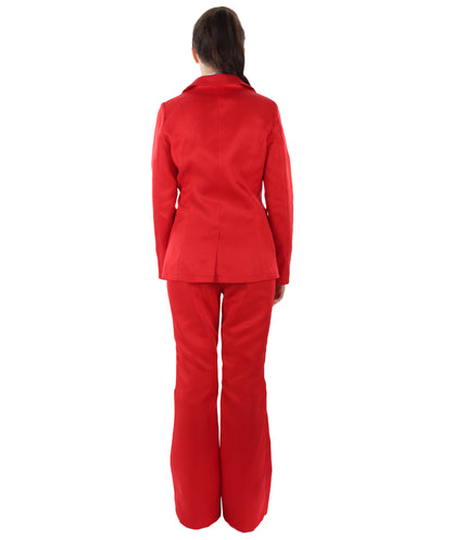 女性用 JCP-058_4 エクスクルーシブ デラックス シンガー パーティー スーツ レッド コスプレ コスチューム
