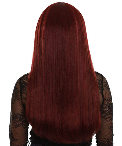 ハロウィンパーティープレミアム H-5299 女性用 ダークレッド ストレート ロングレングス トレンディ ミッドナイトレディウィッグ