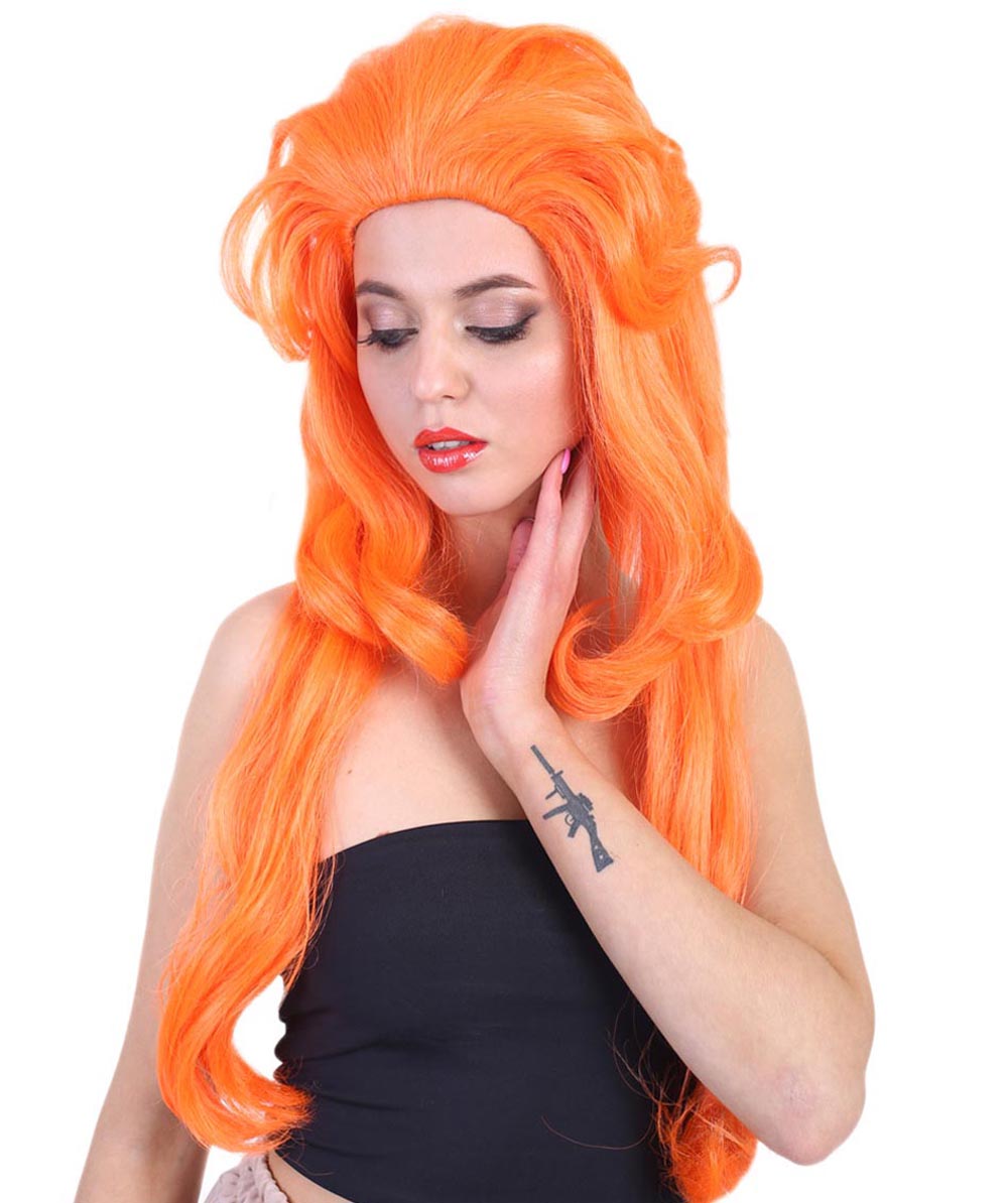 Wigs2you ハロウィンおよびパーティー用プレミアムレディース H-510 オレンジ "レディー・ガガ" 長いウィッグ