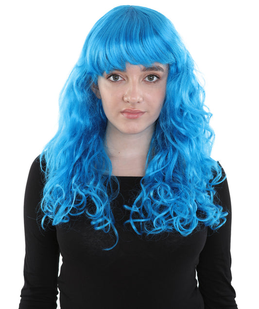 Wigs2you ハロウィンパーティープレミアム H-843 バットマン 女性ジョーカーウィッグ ネオンブルー色
