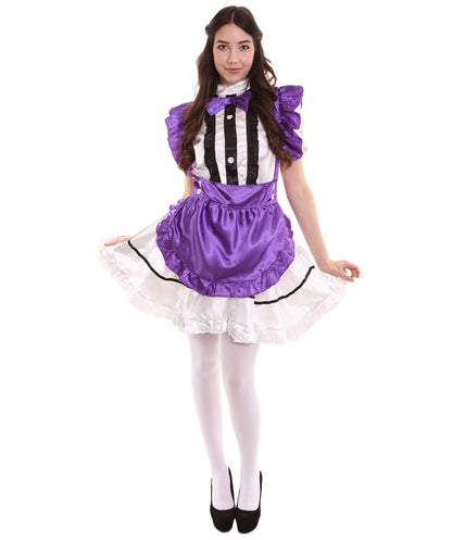 女性用 JCO-326_15 アニメ コスプレ フレンチメイド ファンシー ドレス ミディアムパープル コスプレ コスチューム