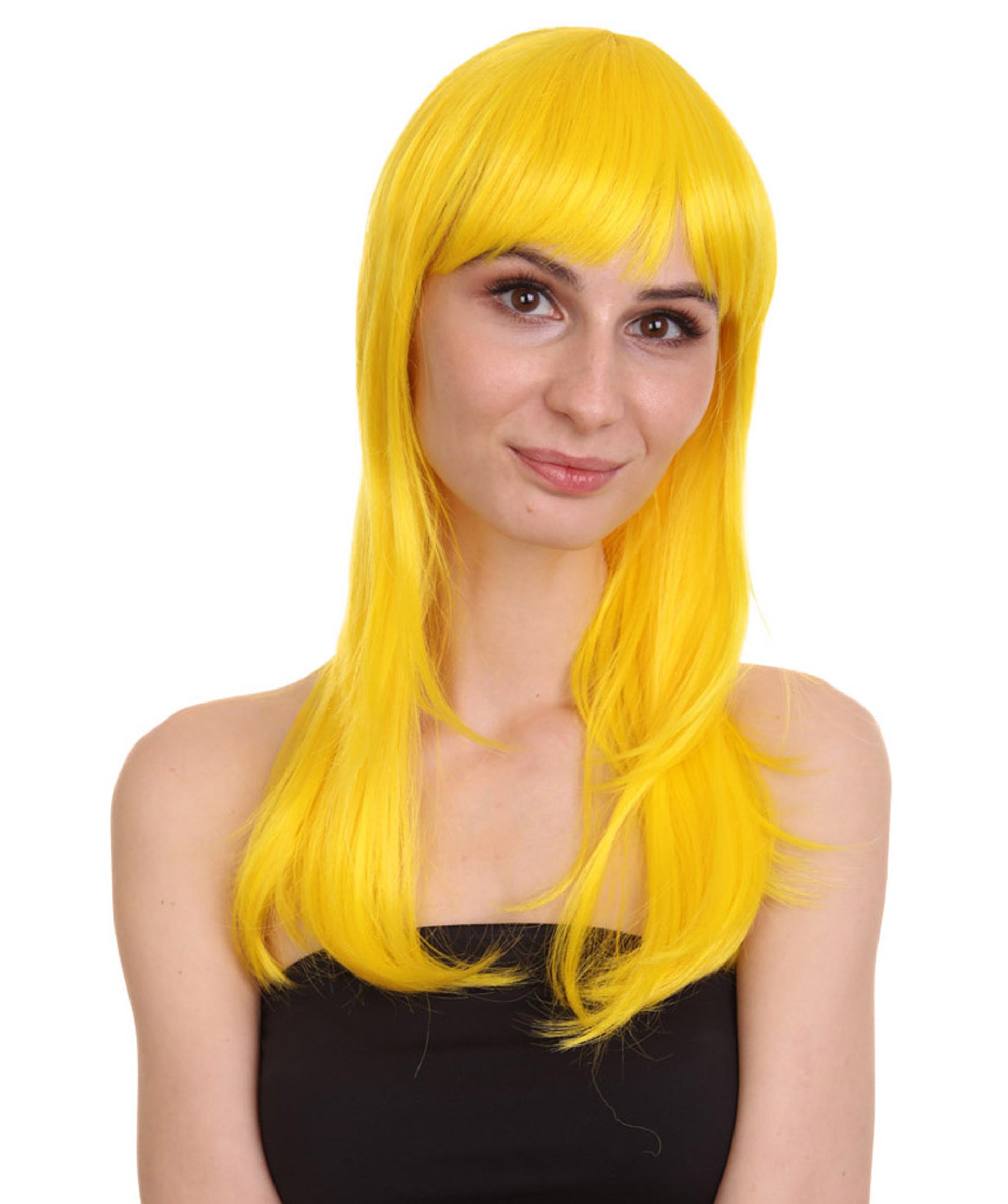 Wigs2you ハロウィン パーティー プレミアム レディース H-1042 とても快適なグラマー グリーンウィッグ イエローカラー