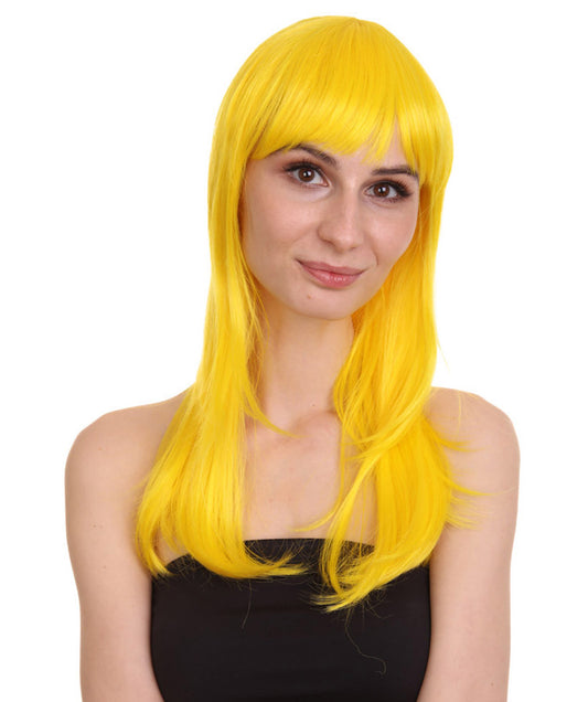 Wigs2you ハロウィン パーティー プレミアム レディース H-1042 とても快適なグラマー グリーンウィッグ イエローカラー