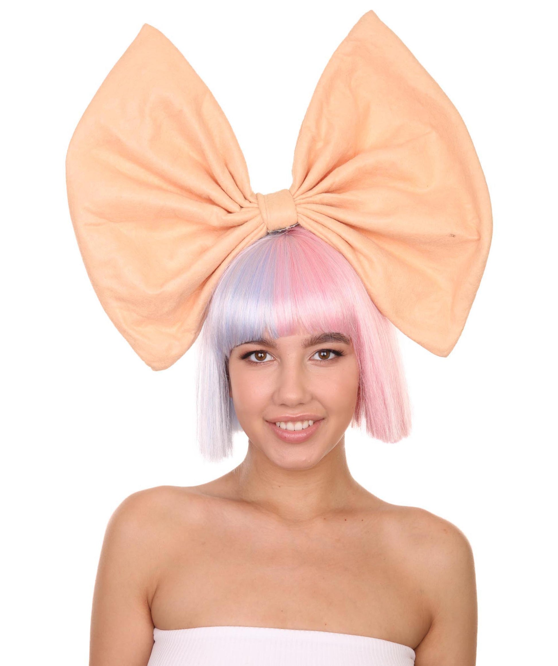 ハロウィンパーティープレミアムレディ H-5442 ショートレングス ハロウィンツートーングループシンガーウィッグ マルチカラー