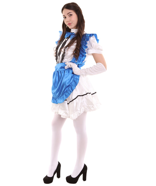 女性用 JCO-326_3 アニメ コスプレ フレンチメイド ファンシー ドレス ロイヤルブルー コスプレ コスチューム