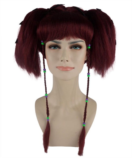 Wigs2you ハロウィンパーティープレミアム レディース H-692 バットエンジェルウィッグ バーガンディカラー