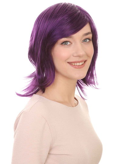 Wigs2you ハロウィン パーティー プレミアム H-1433 簡単に着用でき 快適なフィット感の女性ショート バイオレット ウィッグ