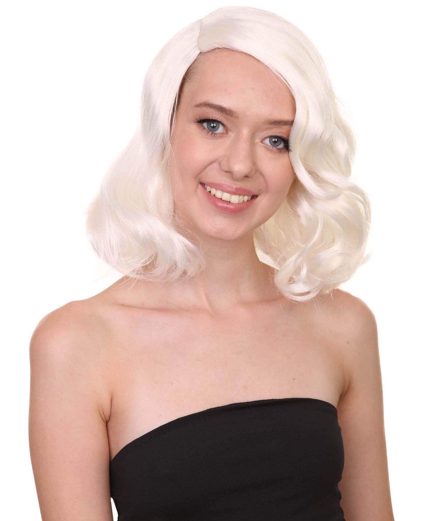 Wigs2you ハロウィン パーティー プレミアム 簡単に着用できる H-1139 とても快適なグレー カーリー レディ ウィッグ