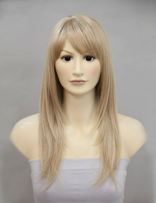 定番の人気商品です！ストレートロングスタイル  ウィッグ1つで簡単にサラサラヘアーに！ ウィッグネット付き W-407