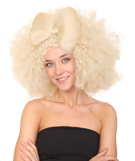 Wigs2you ハロウィン パーティー プレミアム レディース H-1252 着けやすい 快適なフィット感 ブロンド アフロ スモール ボウウィッグ
