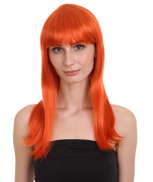 Wigs2you ハロウィン パーティー プレミアム レディース H-1039 とても快適なグラマー グリーン ウィッグ オレンジ色