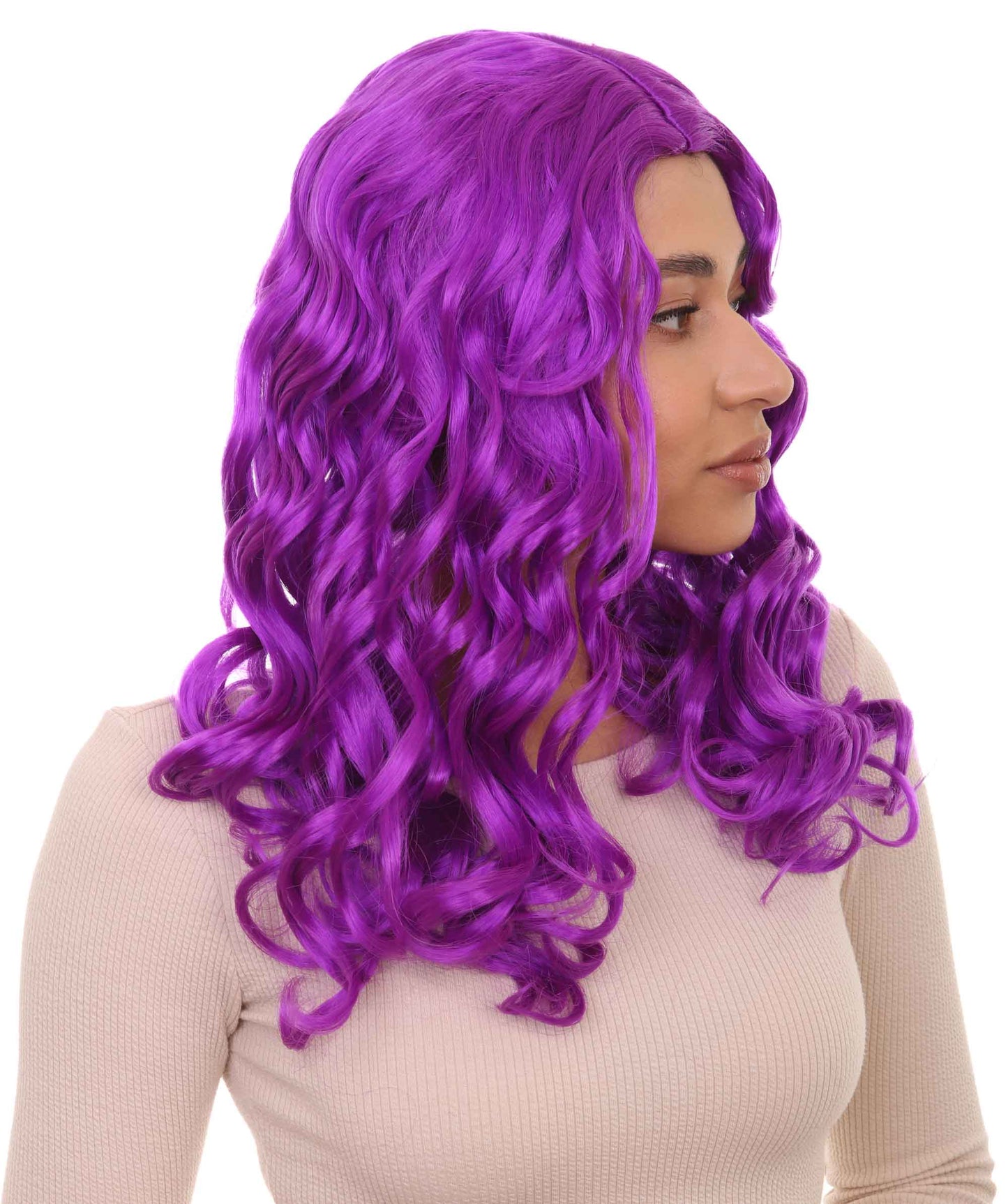 Wigs2you ハロウィンパーティー プレミアム レディース H-1112 とても快適なアリスウィッグ 鏡の国のアリス ネオンパープルカラー