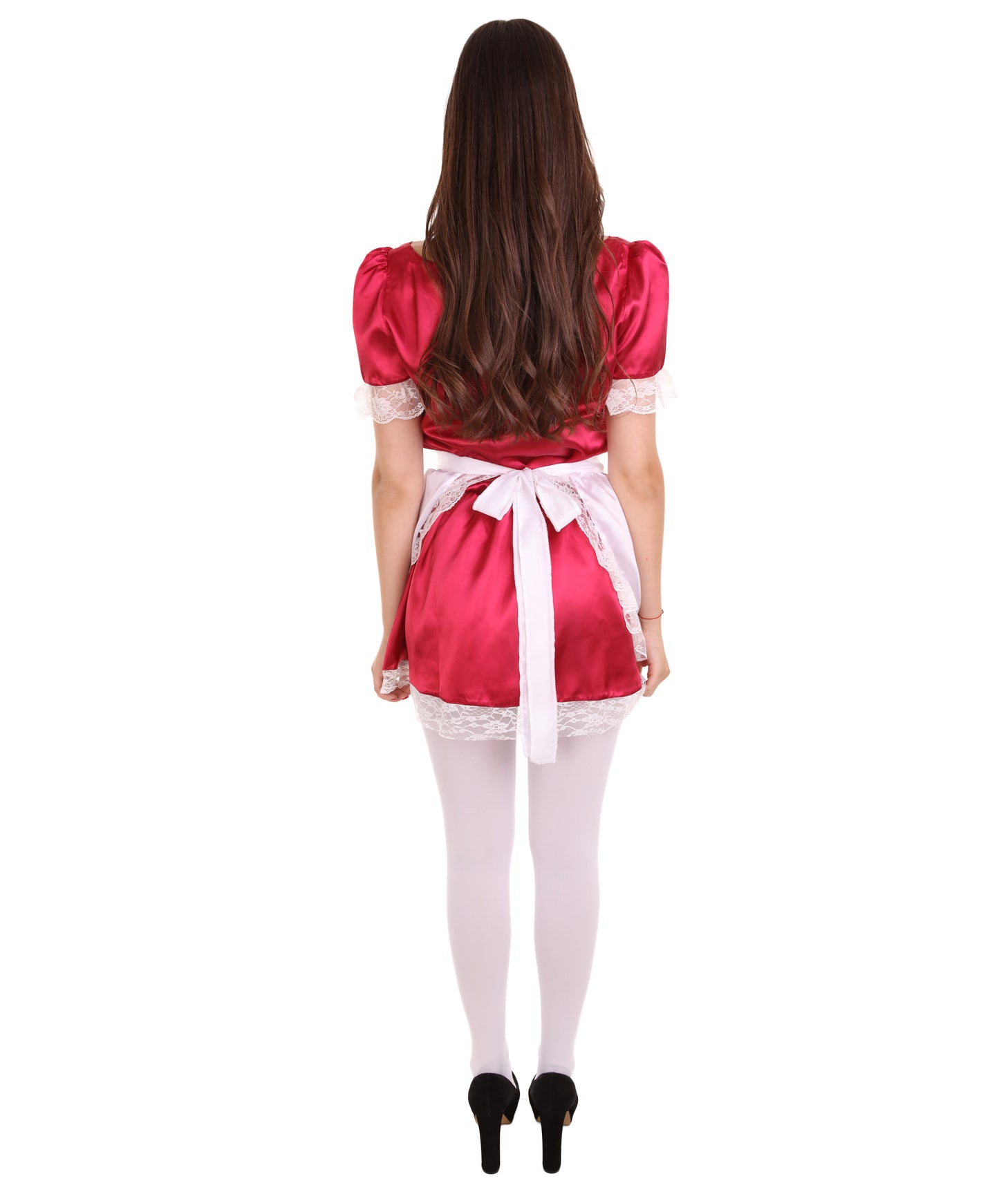 女性用 JCO-343_16 伝統的なメイドユニフォーム ダークレッド コスプレ コスチューム