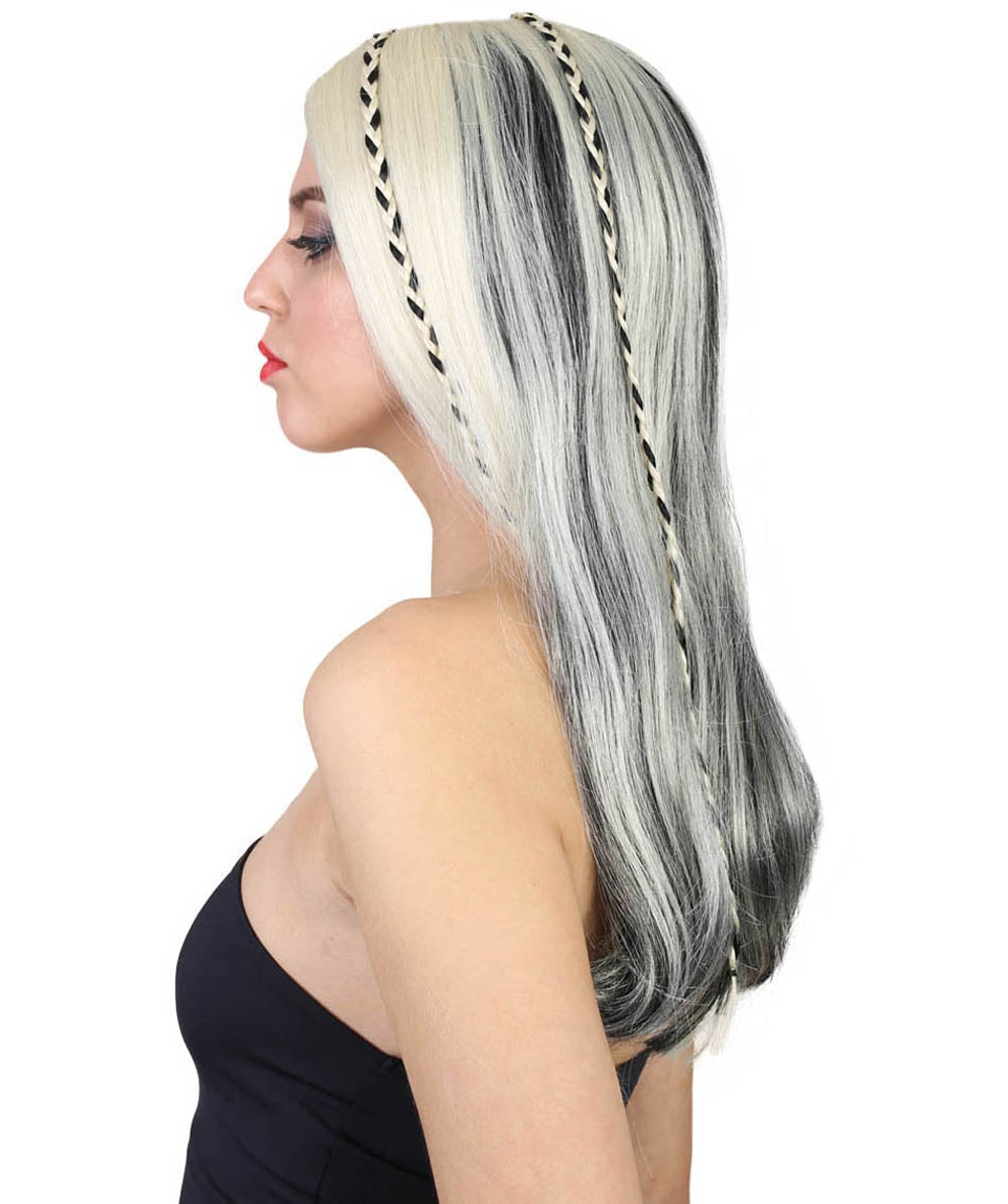 Wigs2you ハロウィンパーティープレミアムレディース H-1855 着け心地が良い とても快適 独占 カイリー・ジェンナ ブロンド&ブラック三つ編み ヘア コスプレウィッグ