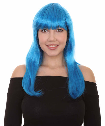 Wigs2you ハロウィン パーティー プレミアム レディース H-1069 とても快適なグラマー グリーン ウィッグ ネオン ブルー色