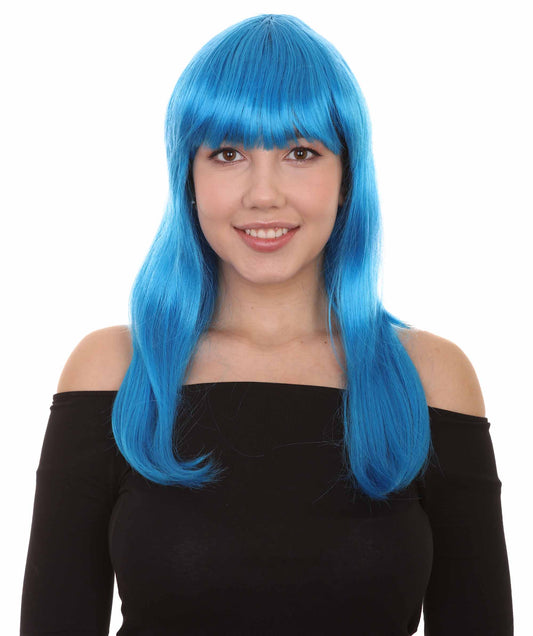 Wigs2you ハロウィン パーティー プレミアム レディース H-1069 とても快適なグラマー グリーン ウィッグ ネオン ブルー色