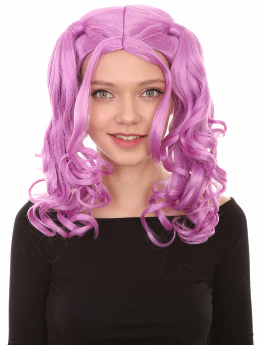 Wigs2you ハロウィン パーティー プレミアム レディース H-750 ドリー ピグテール ウィッグ Lt パープル カラー