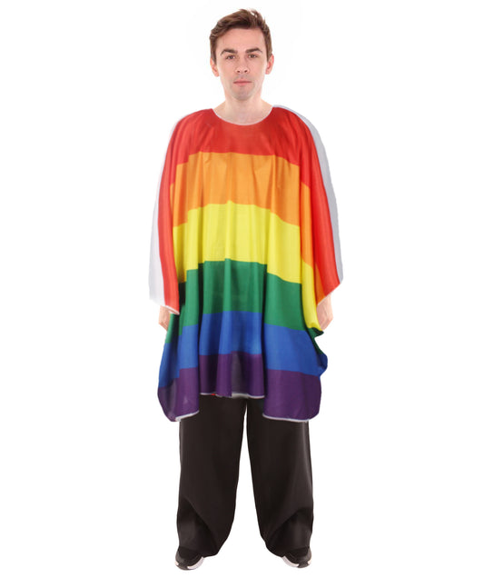 ユニセックス JCO-435 LGBTQ フラッグチュニックポンチョ レインボーカラープライドコスチューム