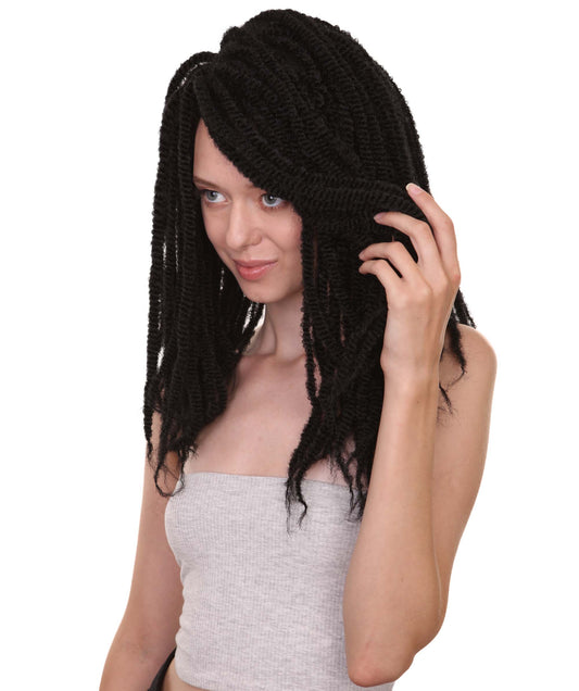 Wigs2youハロウィンパーティープレミアムレディースH-1942 美しい見た目のロングブラックドレッドロックウィッグ