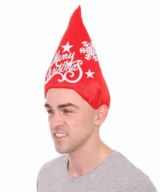 メンズ レッド クリスマスツリー トロール ウィッグ 1 H-2470 プレミアム 通気性のあるキャプレスキャップ