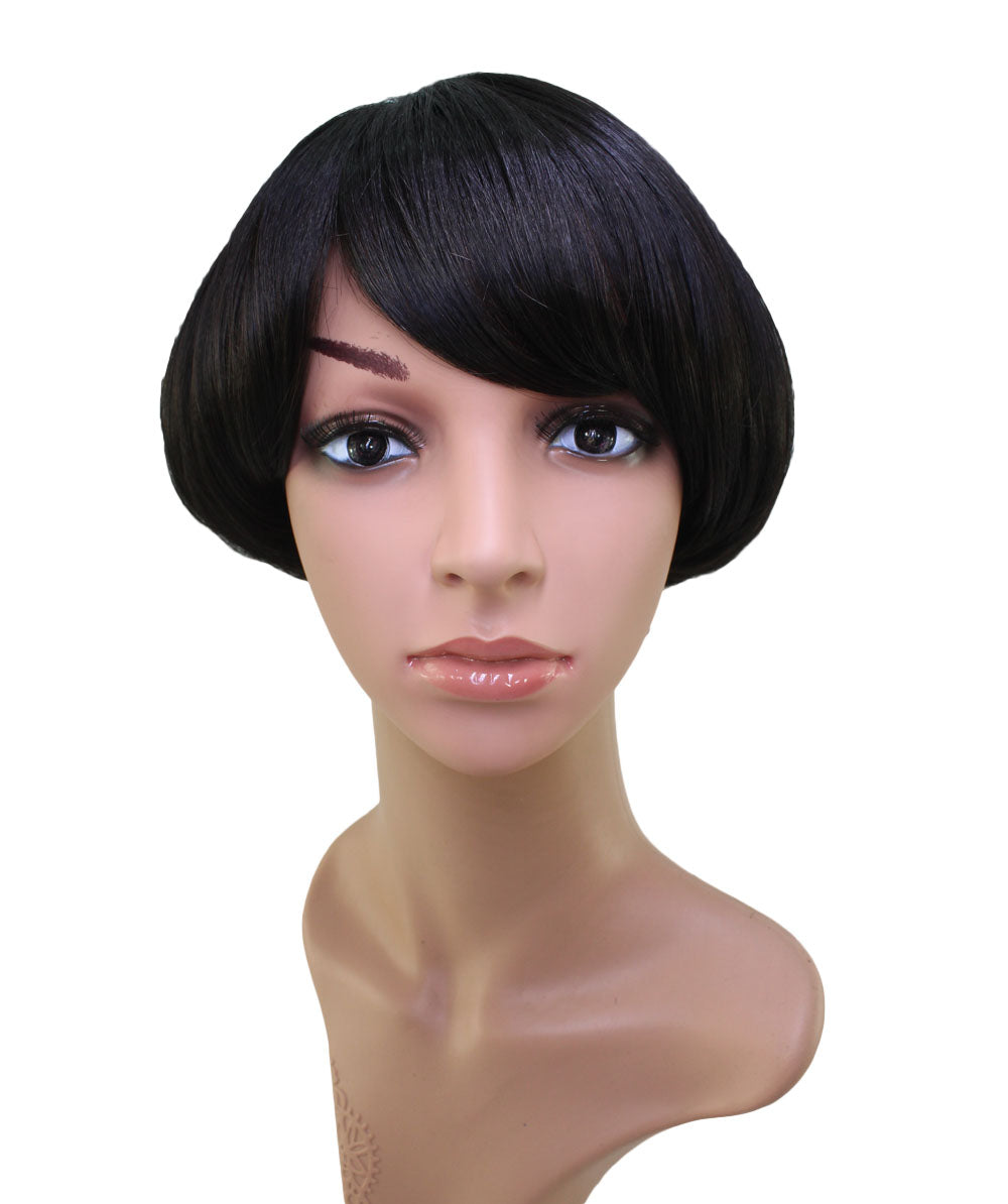 "耐熱商品☆ショートでも可愛くオシャレに♪ 丸みのあるシルエットが綺麗なショートボブスタイル♪ ウィッグネット付き♪W-554 "