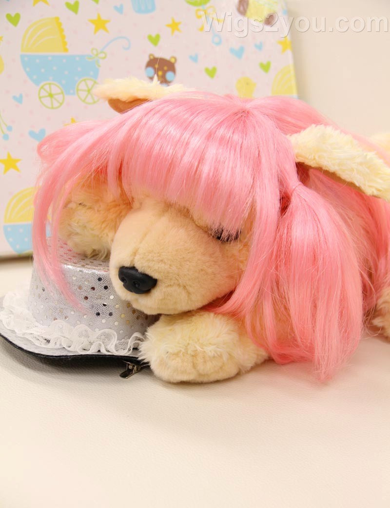 ペットウィッグ P-024 ダーティピンク ふわふわのファンタジーウィッグ、愛らしいペットのため