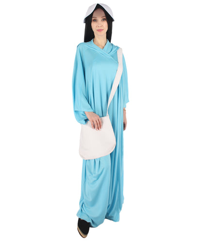 女性用 JCP-068_4 ライトブルー ローブ ハンドメイド コスプレ衣装とバッグ ボンネット付き