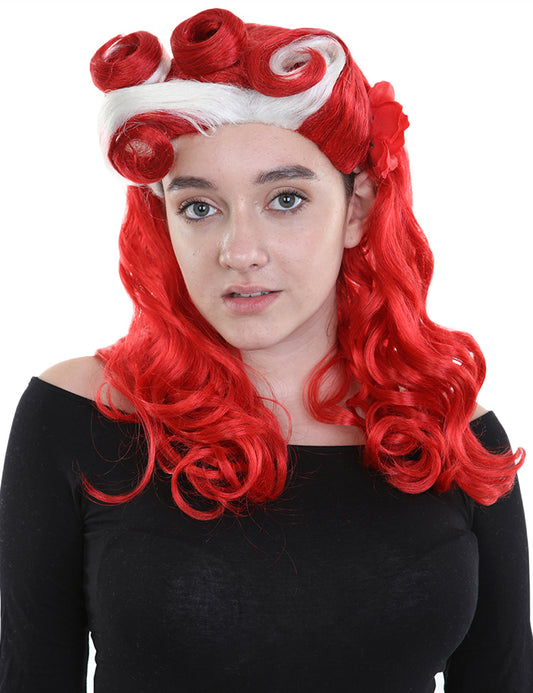婦人用かつらの上のレトロなピン|党がすぐに使える想像コスプレ・ハロウィンかつら|割増空気を通すCaplessなキャップH-446
