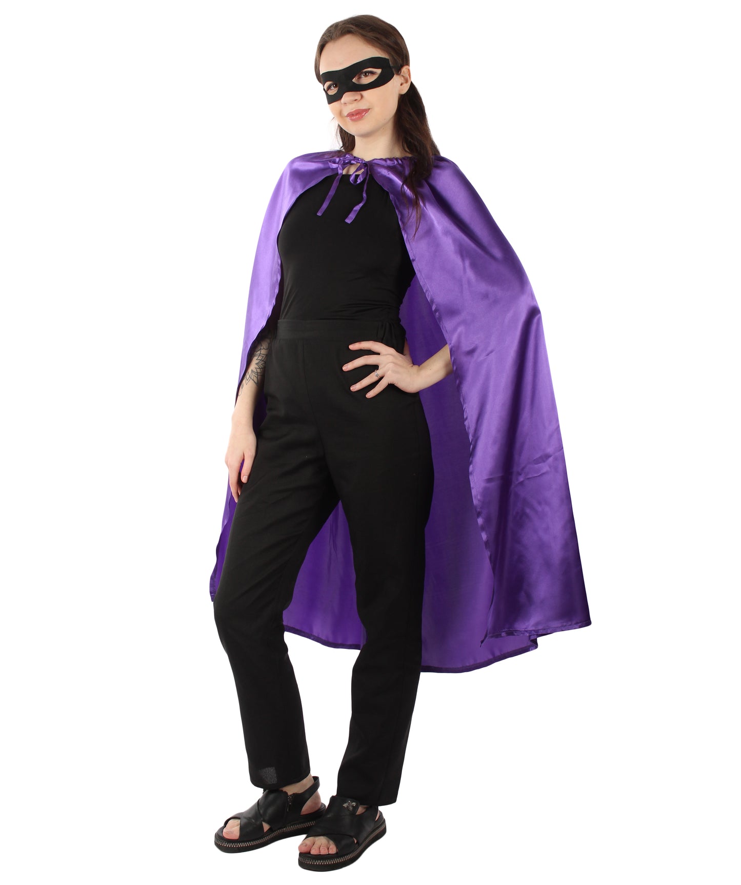 大人用女性の JCO-221_6 スーパーヒーローライラックケープ＆マスクセット カートゥーン ハロウィンコスチューム