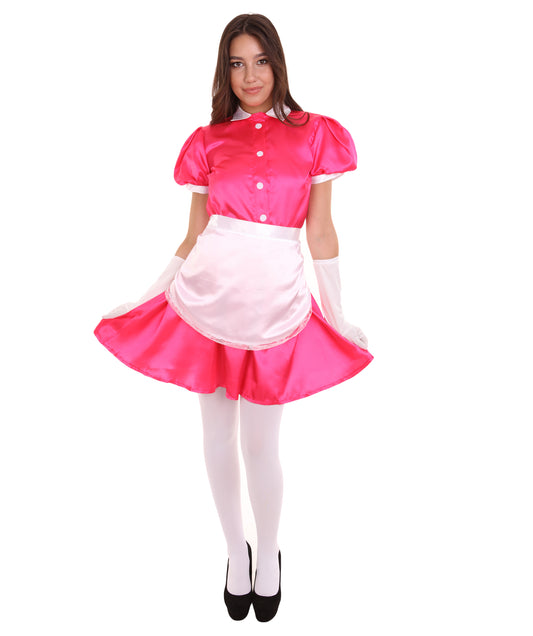 大人用女性の JCO-328_13 フレンチエプロンメイド制服 ピンク コスプレコスチューム