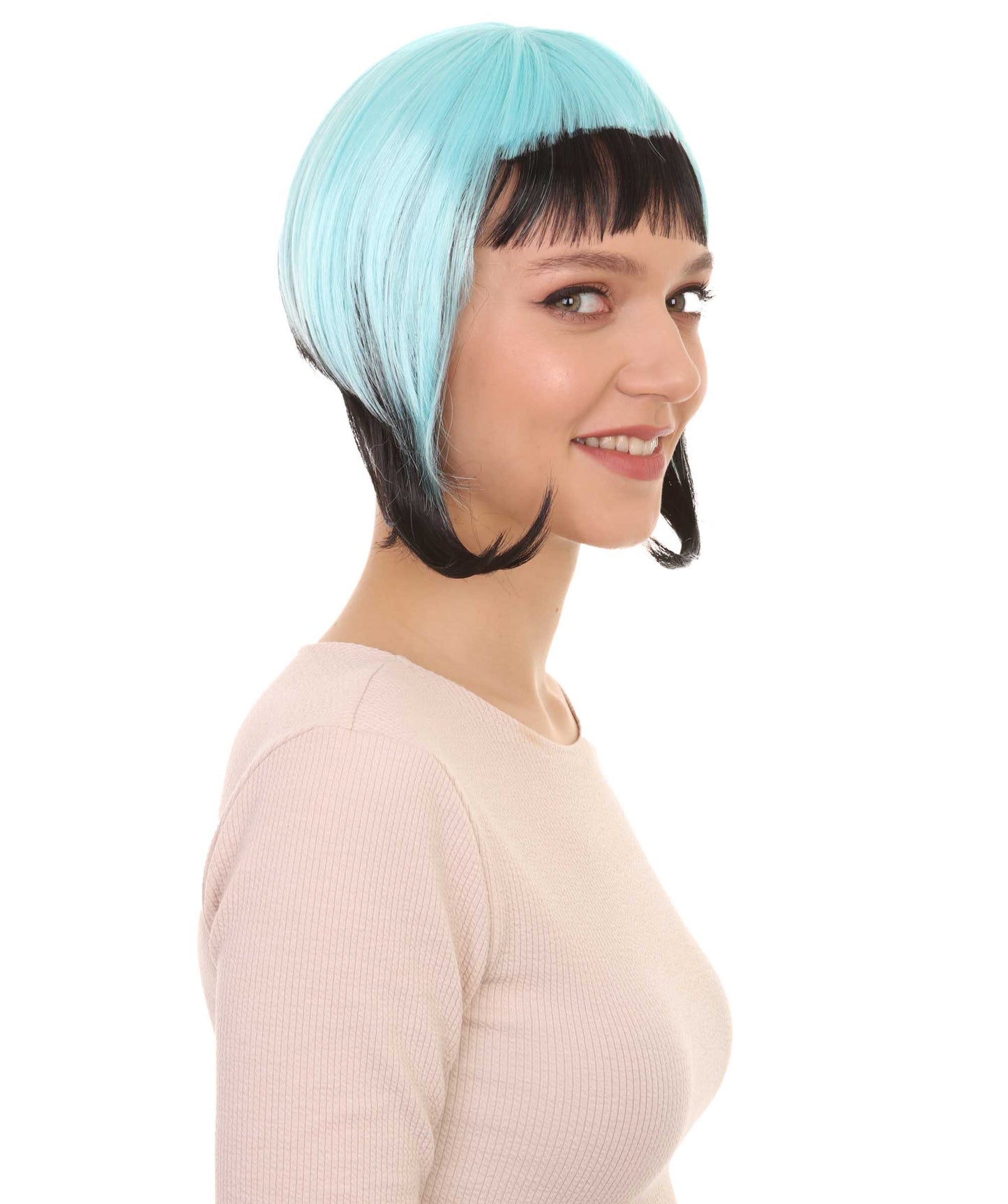 Wigs2you ハロウィンパーティ プレミアムレディース H-2032 着用しやすく とても快適 ホラーブルーブラックウィッグ
