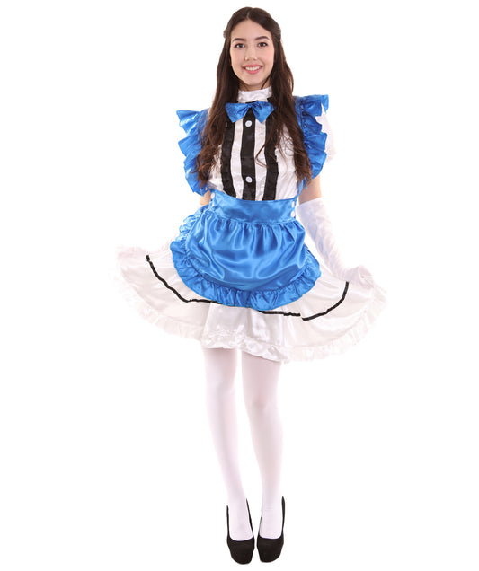 女性用 JCO-326_3 アニメ コスプレ フレンチメイド ファンシー ドレス ロイヤルブルー コスプレ コスチューム