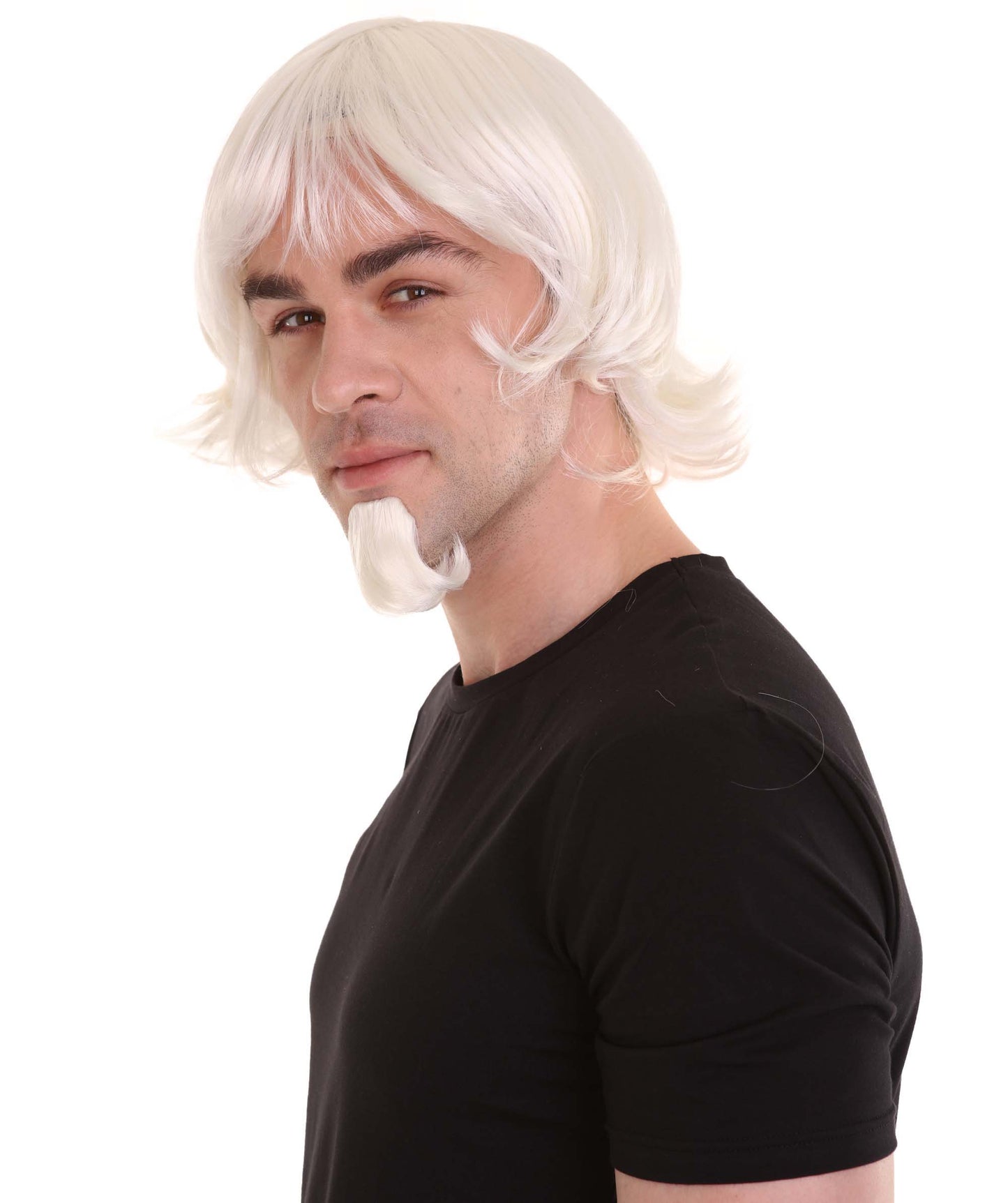 ハロウィンパーティー プレミアム 男性用 H-2253 アンクル・サム ホワイト ウィッグ および ゴーティ セット