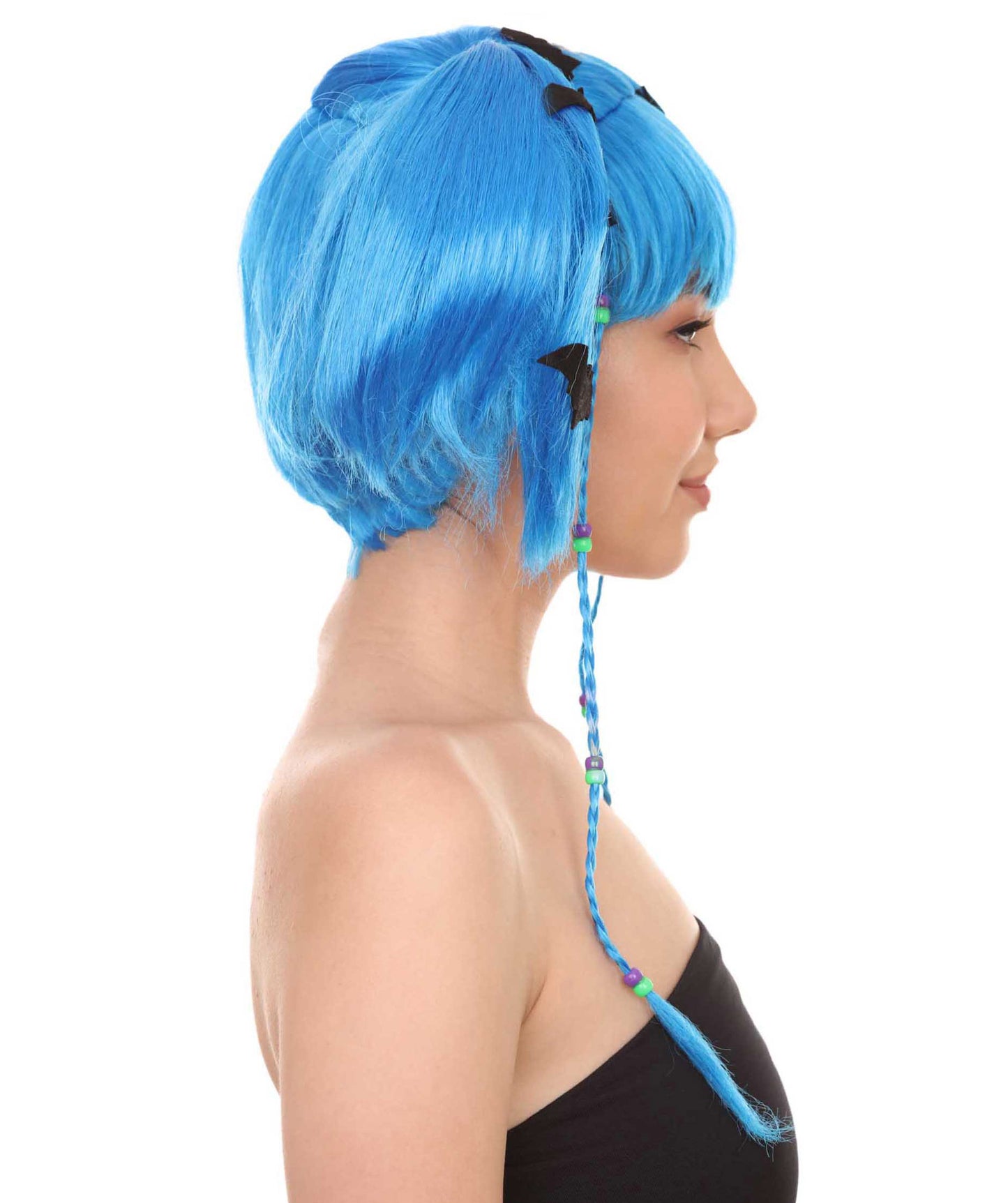 Wigs2you ハロウィンパーティープレミアム レディース H-703 バットエンジェルウィッグ ロイヤルブルー色