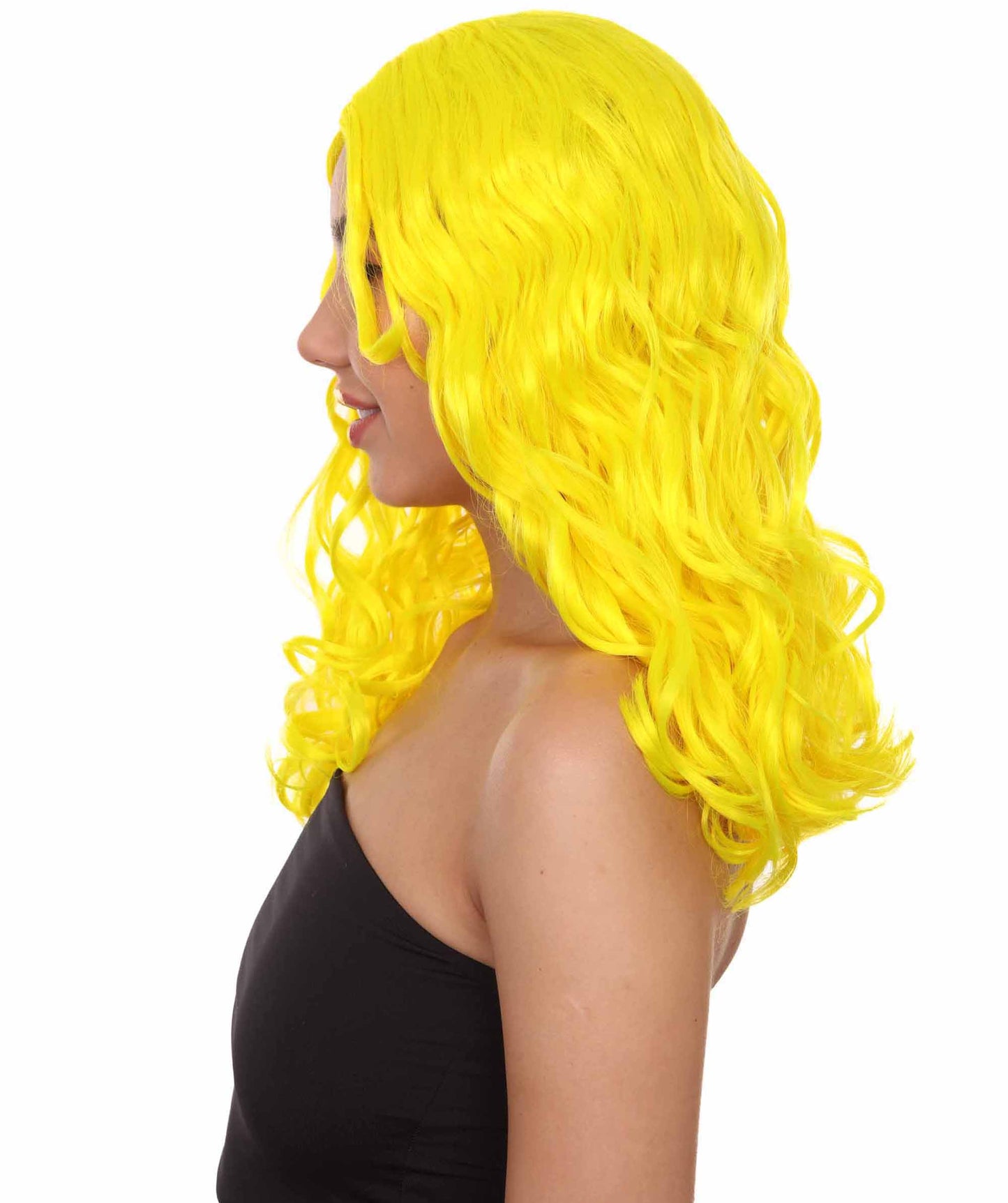 Wigs2you ハロウィンパーティー プレミアム レディース H-1110 とても着け心地の良いアリスウィッグ 鏡の国のアリス ネオンイエローカラー