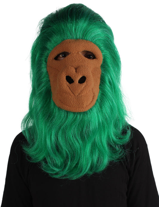 ハロウィンパーティープレミアムメンズ H-5647-GR ヘアリーユニセックスエイプティンセルマスクのみ 緑 軟らかい合成繊維