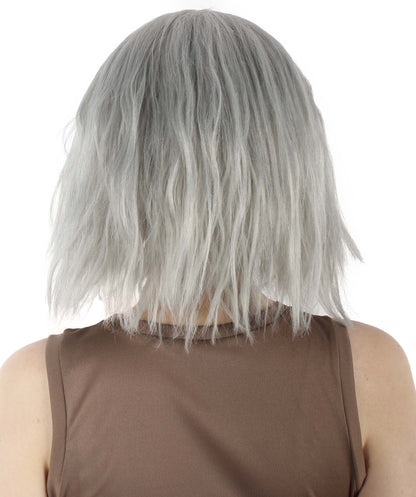 女性用ショルダーレングスバング波状コスプレウィッグ ダークグレー H-5229_17 ファンシースタイル プレミアムハロウィンパーティーウィッグコレクション