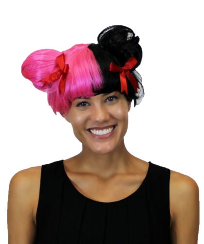 Wigs2you ハロウィン パーティー プレミアム レディース H-1445 着けやすい 快適なフィット感 独占コスプレウィッグ メラニー マルティネス スタイル ピンクとブラックウィッグ