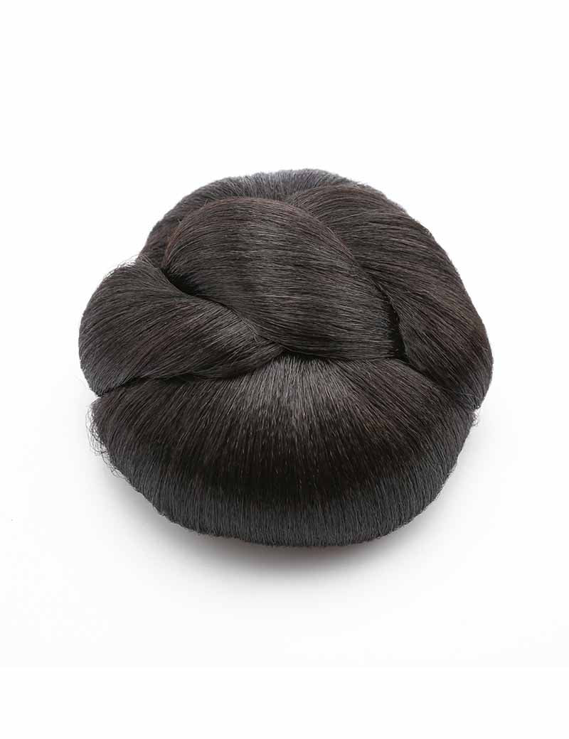 女性 W-8415 の大きな三つ編みデザインバンズヘアスタイル チャコール 合成繊維