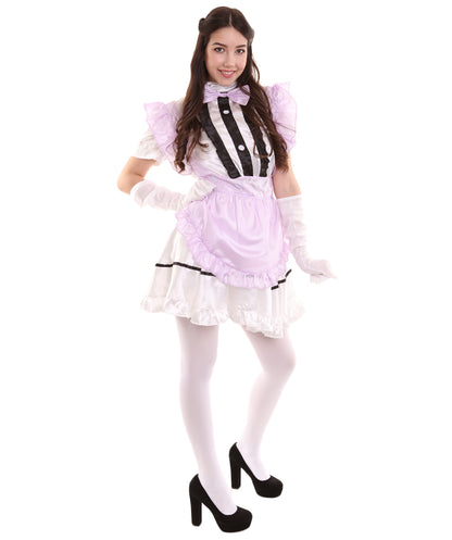 女性用 JCO-326_14 アニメ コスプレ フレンチメイド ファンシー ドレス ライトパープル コスプレ コスチューム