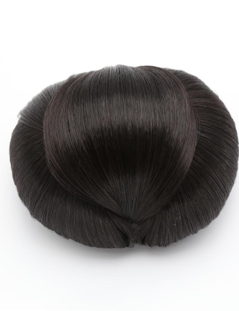 女性 W-8401 のスタイリッシュなバンズヘアスタイル ブラック 合成繊維