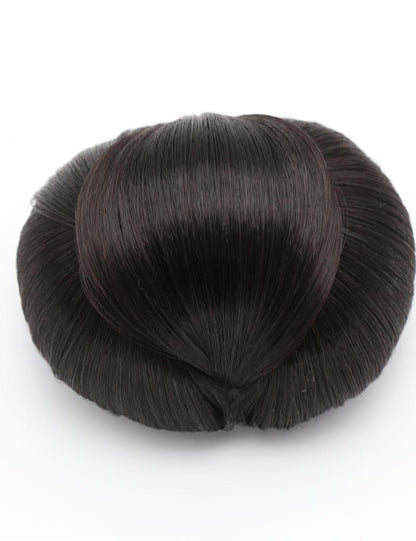 女性 W-8401 のスタイリッシュなバンズヘアスタイル ブラック 合成繊維