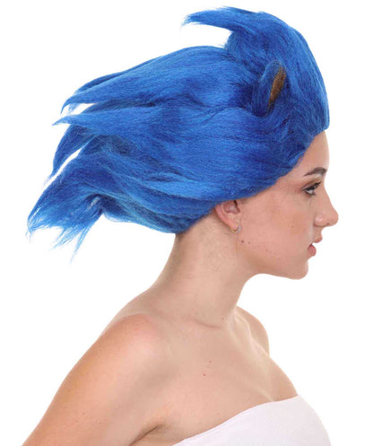 ハロウィンパーティープレミアム H-5243 女性用スパイキーブルーコスプレヘッジホッグウィッグ ブルー