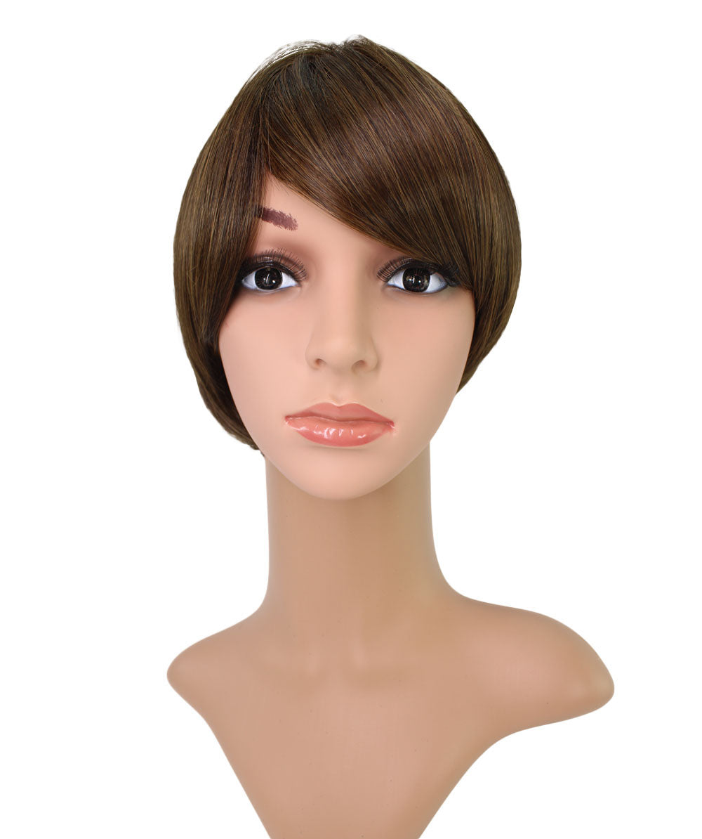 耐熱商品。束間の有る毛流れがおしゃれ、カジュアルになり過ぎない女っぽいショートスタイルです。 ウィッグネット付きW-1009 