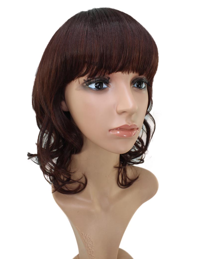 耐熱商品 | ミディアムウィッグ | エアリーカールで女子力UPする人気スタイル | アレンジ自由 | ウィッグネット付き W-160