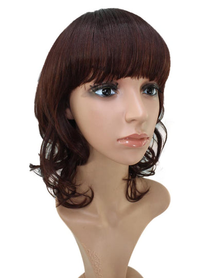 耐熱商品 | ミディアムウィッグ | エアリーカールで女子力UPする人気スタイル | アレンジ自由 | ウィッグネット付き W-160