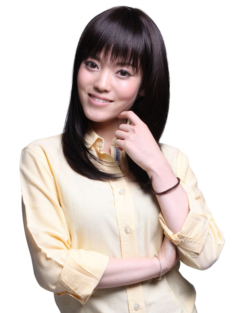 楽チンストレート！さらさらロングスタイルです 。耐熱なのでアレンジコテ・アイロンOK！ウィッグネット付き。WS-2016